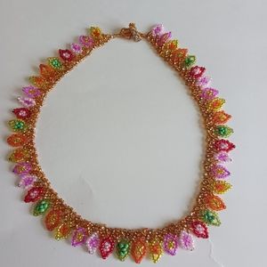 Handmade beaded jewerly womens necklace choker Multicolor